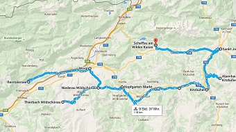 Bike: Reintaler See - Thierbach - Hopfgarten - Kirchberg - Kitzbühel - KB Horn - St. Johann - Ellmau - Scheffau ca. 116 km, 2500 hm